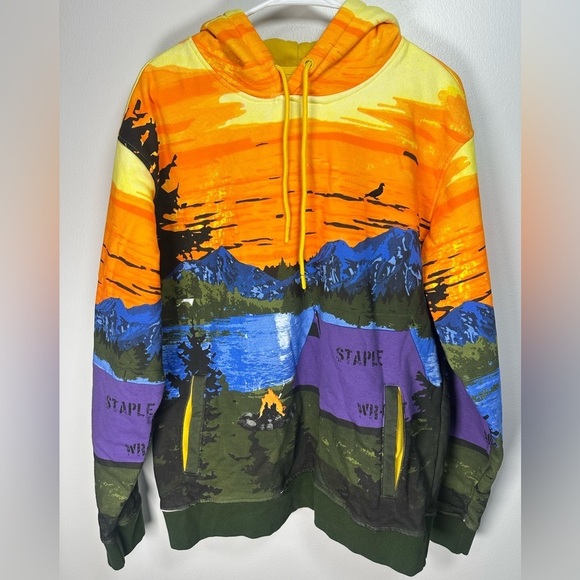 Staple Other - Staple Pigeon Camp Hoodie Unisex Colorful Streetwear Size Large